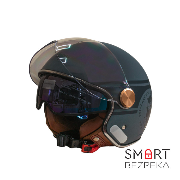Мотошолом відкритий Beon B-120 26 MATT GREY (матовий сірий), розмір XL