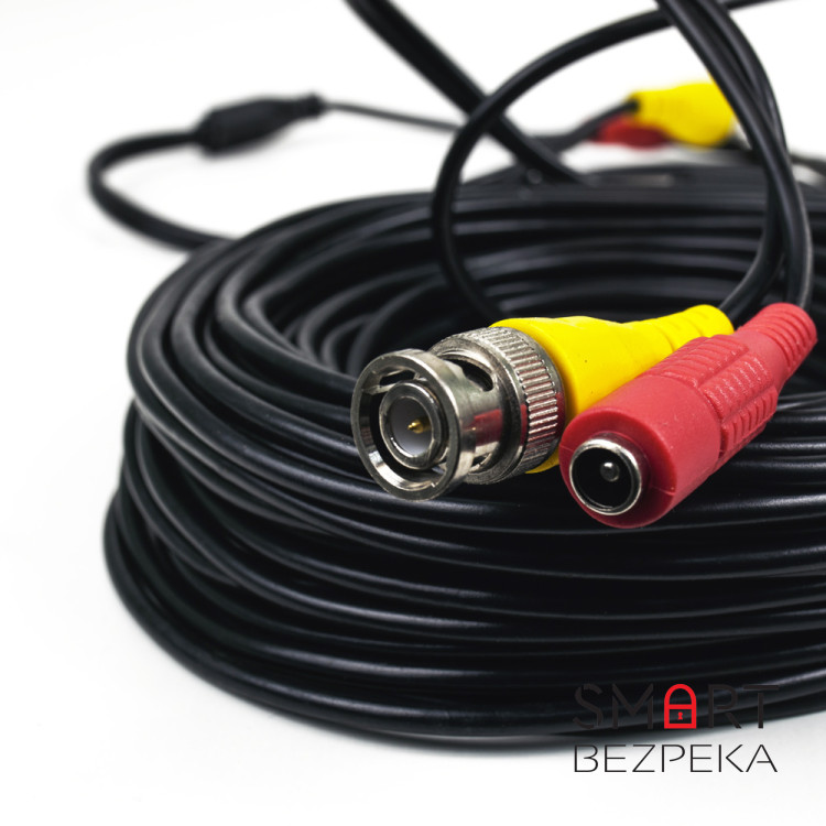 Кабель BNC-рower cable D 18 м (BNC+DC/BNC+DC) для передачи видеосигнала и питания