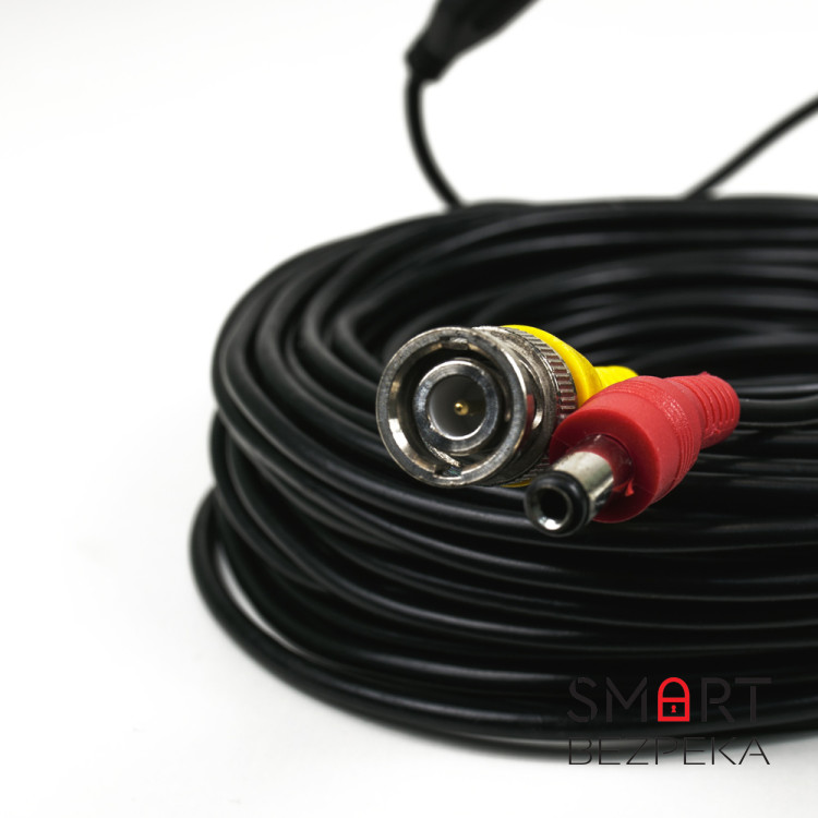 Кабель BNC-рower cable D 18 м (BNC+DC/BNC+DC) для передачи видеосигнала и питания