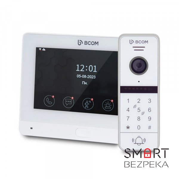 Комплект Wi-Fi видеодомофона 7" BCOM BD-760FHD/T White с поддержкой Tuya Smart + BT-400HD-AC White