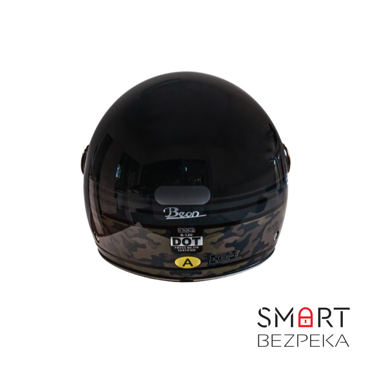 Мотошолом відкритий Beon B-120 27 SHINY BLACK (глянець чорний), розмір L