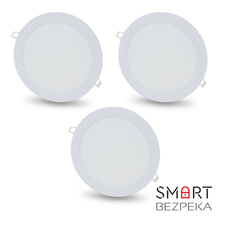 Комплект из 3-х светильников светодиодных LIGHTWELL LW-R-RCD-18 18 W круг встроенный
