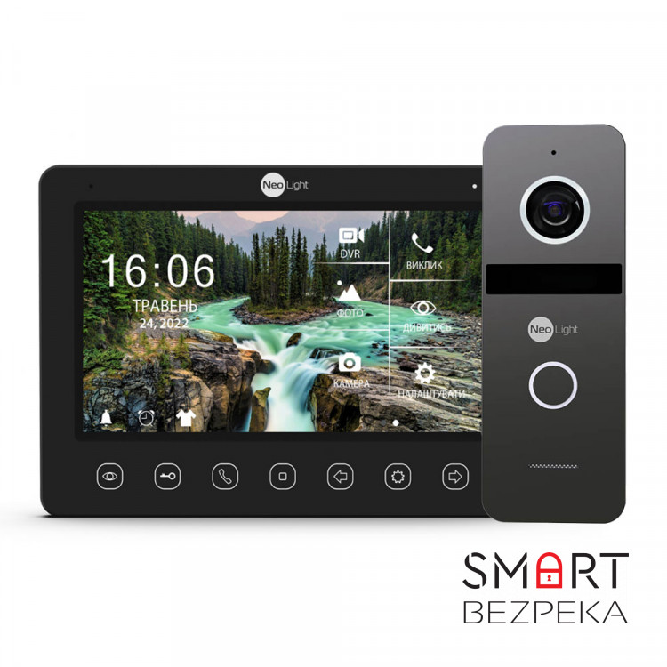 Комплект видеодомофона Neolight NeoKIT FHD Pro B/Graphite: видеодомофон 7" с детектором движения и 2 Мп видеопанель