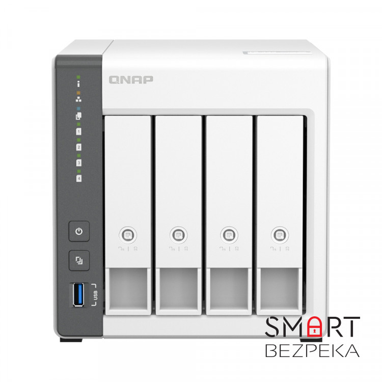 Система зберігання даних QNAP TS-433-4G з 4 відсіками для дисків, 4 ГБ DDR4, настільне виконання