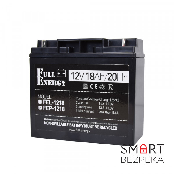 Акумулятор 12В 18А·год для ДБЖ Full Energy FEP-1218