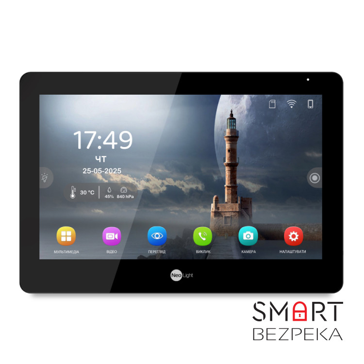 Комплект Neolight MEZZO Hybrid HD KIT B/Black: гибридный видеодомофон 10.1" с Wi-Fi и 2 Мп видеопанель