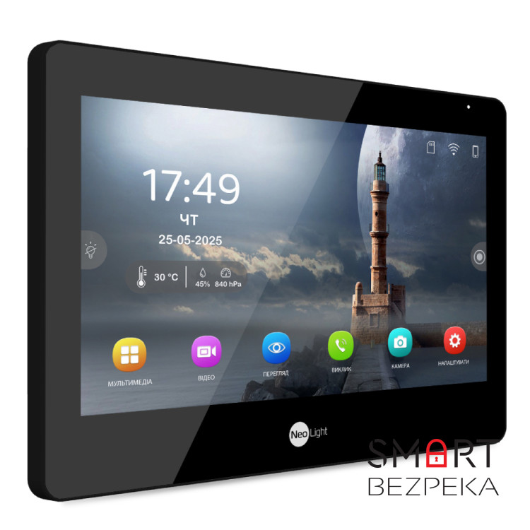 Комплект Neolight MEZZO Hybrid HD KIT B/Black: гібридний відеодомофон 10.1" з Wi-Fi та 2 Мп відеопанель
