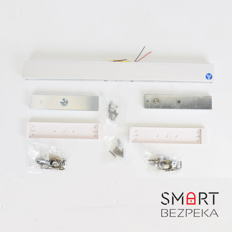 Електромагнітний замок для двостулкових дверей Yli Electronic YM-280ND(LED)-DS зі світловою індикацією, датчиком стану замка і дверей для системи контролю доступу