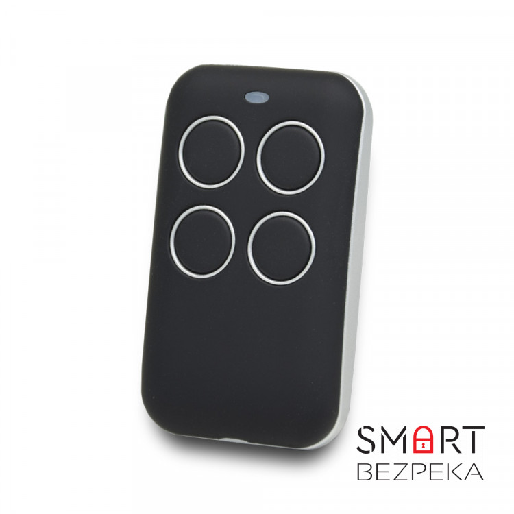 Мультичастотний універсальний пульт 4-х канальний для керування автоматикою воріт і шлагбаумами чорний