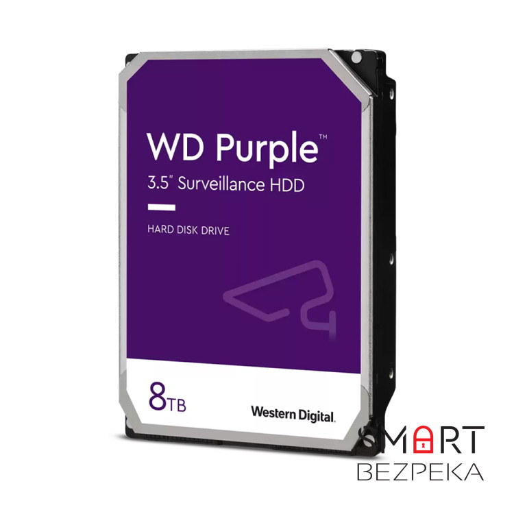 Жорсткий диск 8TB Western Digital Purple WD85PURZ для відеоспостереження НАЛ