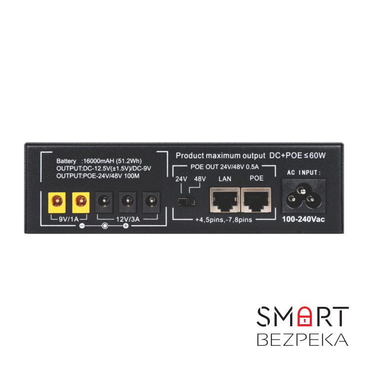 Джерело безперебійного живлення GreenVision GV-701-UPS-DC16-60W для Wi-Fi роутерів із вбудованим акумулятором