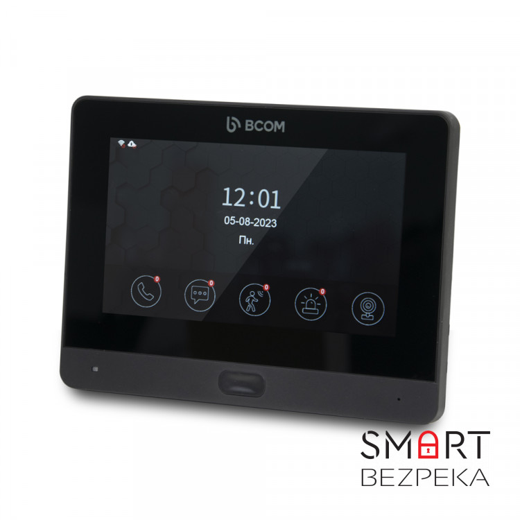 Комплект Wi-Fi видеодомофона 7" BCOM BD-760FHD/T Black с поддержкой Tuya Smart + BT-400FHD Black