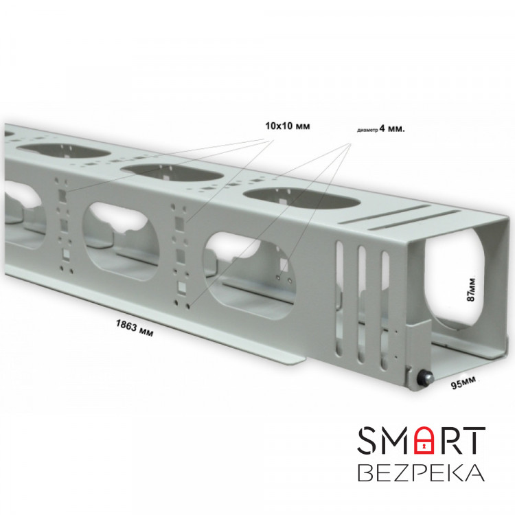 Боковий організатор кабелю з кришкою до шаф CMS MGSE 42U, сірий