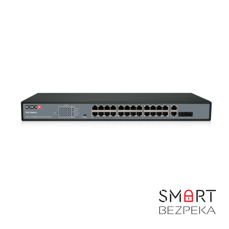 Неуправляемый PoE-коммутатор Provision-ISR PoES-24370C+2Combo с 24 портами PoE
