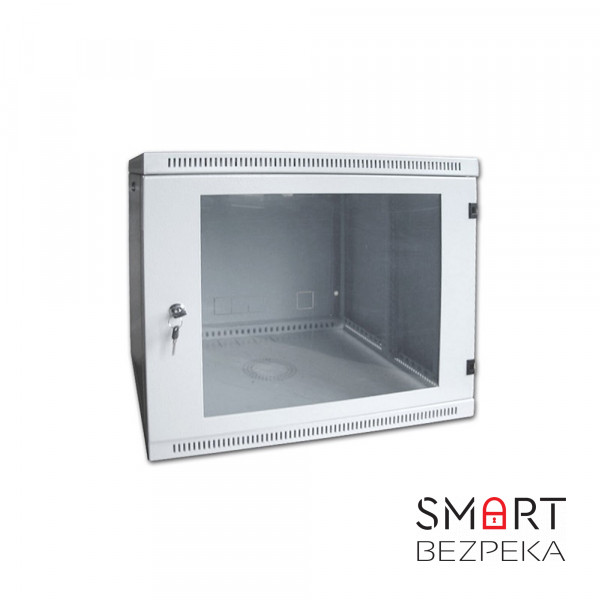 Шафа серверна SteelNet 12U 600 x 600 для мережевого обладнання (скло, сірий)