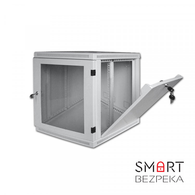 Шкаф серверный SteelNet 12U 600 x 600 для сетевого оборудования (стекло, серый)