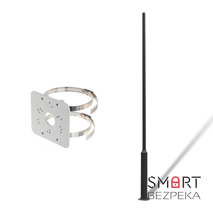 Комплект: Стовп парковий Lightwell 4м чорний + Кронштейн для встановлення на стовп Dahua PFA152-E