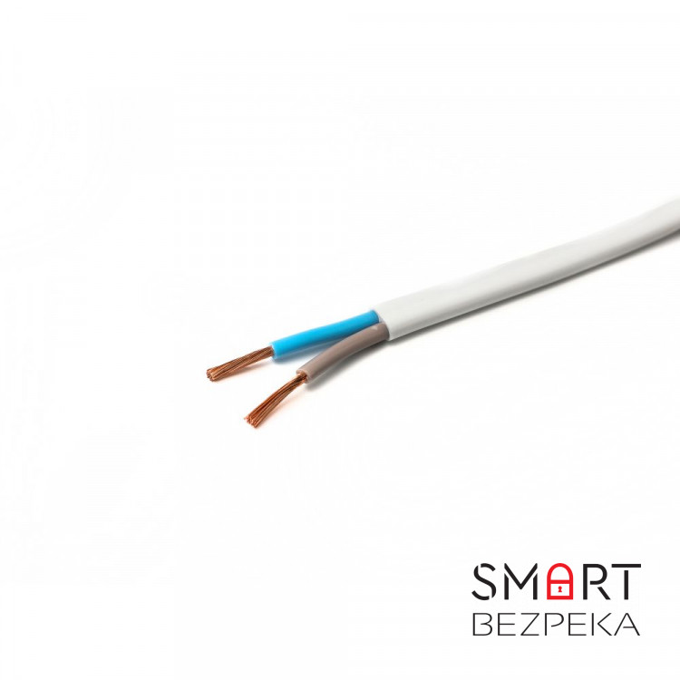 Кабель силовий мідний ЗЗКМ ШВВП 2x1 білий (1 метр)