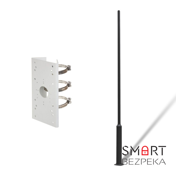Комплект: Столб парковый Lightwell 4м черный + Кронштейн для установки на столб Dahua DS-1275ZJ-SUS