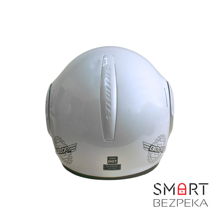Мотошолом модуляр Beon B-707 BEON LOGO SHINY PEARL WHITE (глянець перламутр/білий), розмір XXL