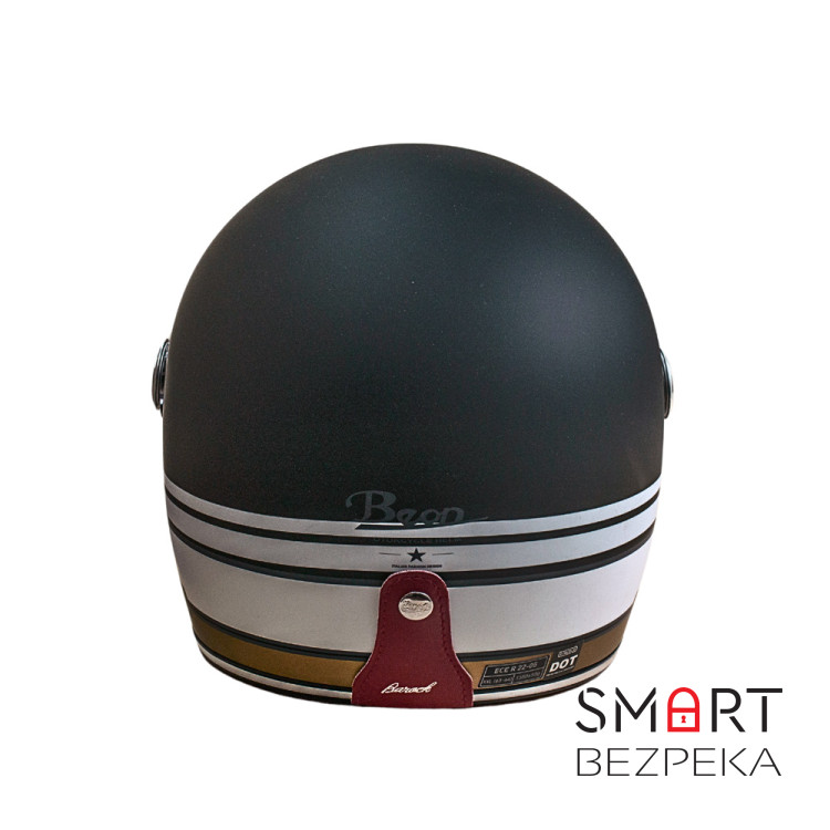 Мотошолом інтеграл Beon B-510 FIBER TRACK MATT BLACK/WHITE (матовий чорний/білий), розмір L