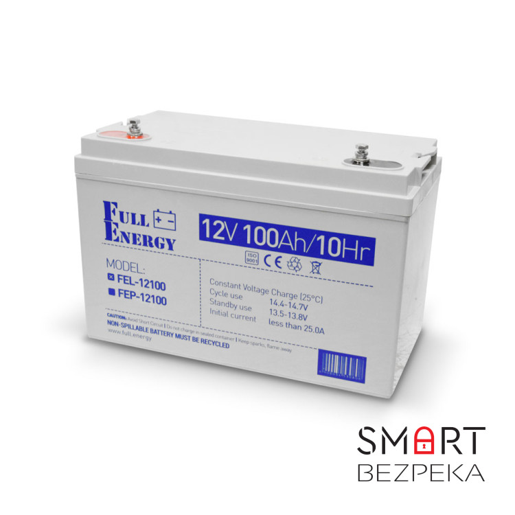 Комплект автономного резервного електроживлення: Інвертор Full Energy HB1512 1500ВА/1200Вт + АКБ Full Energy FEL-12100 12 В 100 А·год