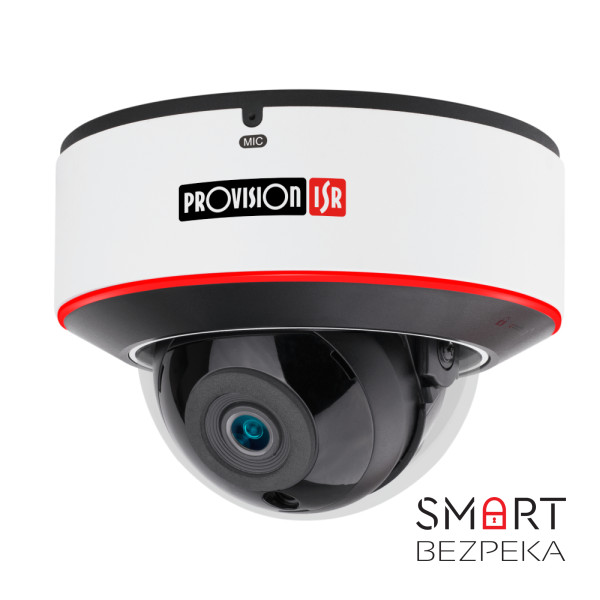 IP-відеокамера 5 Мп Provision-ISR DAI-350IPSN-28-V4 (2.8 мм) антивандальна з вбудованим мікрофоном і відеоаналітикою для системи відеонагляду