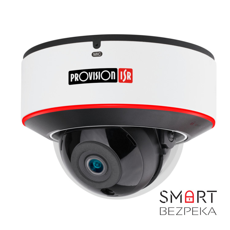 IP-відеокамера 5 Мп Provision-ISR DAI-350IPSN-28-V4 (2.8 мм) антивандальна з вбудованим мікрофоном і відеоаналітикою для системи відеонагляду