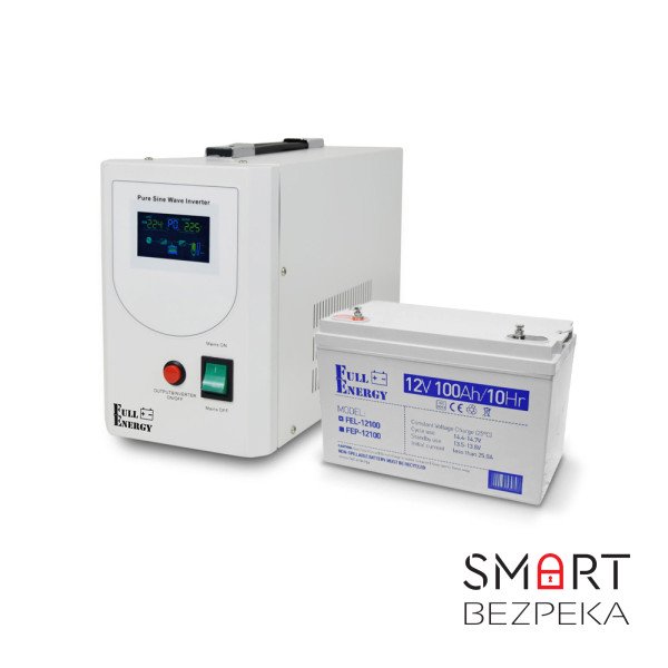 Комплект автономного резервного электропитания: Инвертор Full Energy HB1012 1000ВА/800Вт + АКБ Full Energy FEL-12100 12 В 100 А·ч