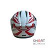 Мотошолом інтеграл Beon B-503 SINGLE VISOR ANGLE TEAR SHINY WHITE/RED (глянець білий/червоний), розмір XL