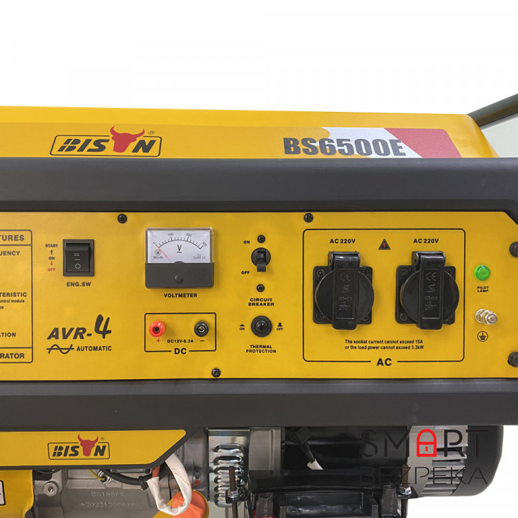 Генератор з карбюратором газ/бензин BISON BS6500E максимальна потужність 5.5 кВт
