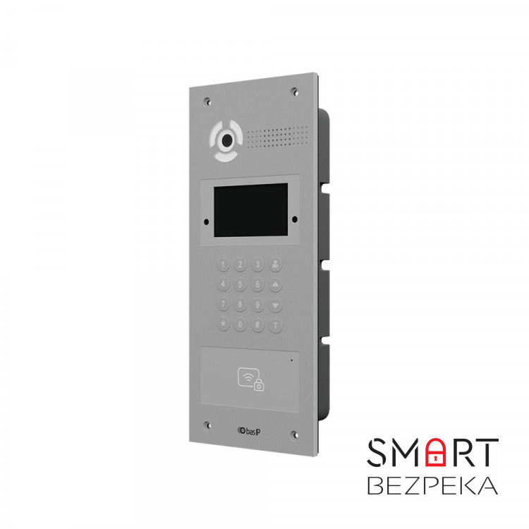 Багатоабонентська IP панель виклику Bas-IP AA-07FB (silver) зі зчитувачем UKEY та розпізнаванням облич для IP-домофонів