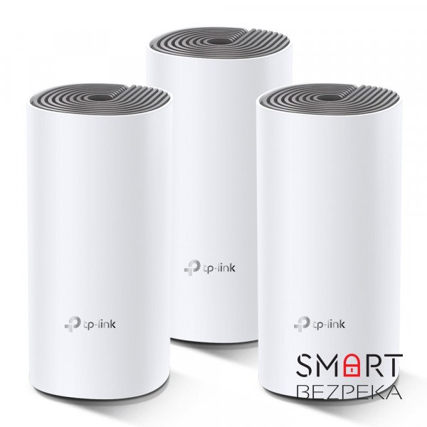Домашня Mesh Wi-Fi система TP-LINK DECO E4 3PK AC1200 2xFE LAN/WAN MU-MIMO (DECO-E4-3-PACK)