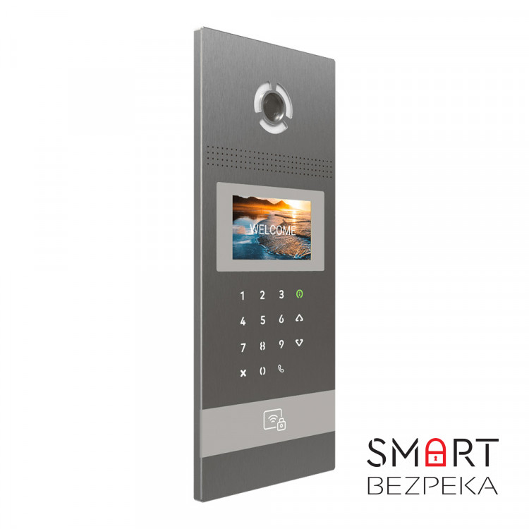 Многоабонентская IP вызывная панель Bas-IP AA-12FB silver с распознанием лиц и считывателем UKEY для IP-домофонов