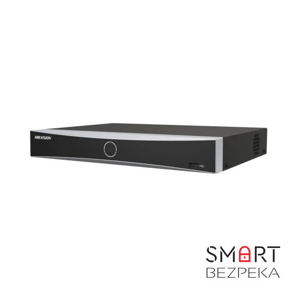 IP-відеореєстратор 4-канальний Hikvision DS-7604NXI-K1/4P(B) з 4 портами PoE для систем відеоспостереження