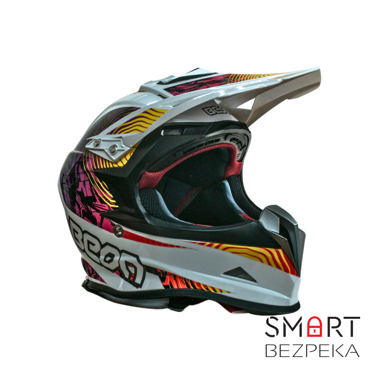 Мотошлем кроссовый Beon B-602 SOLID, размер XL