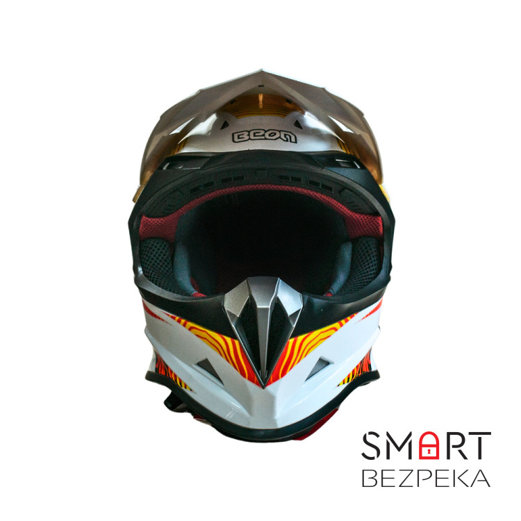 Мотошлем кроссовый Beon B-602 SOLID, размер XL