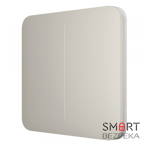 Кнопка Ajax SoloButton (2-gang) oyster для двоклавішного вимикача