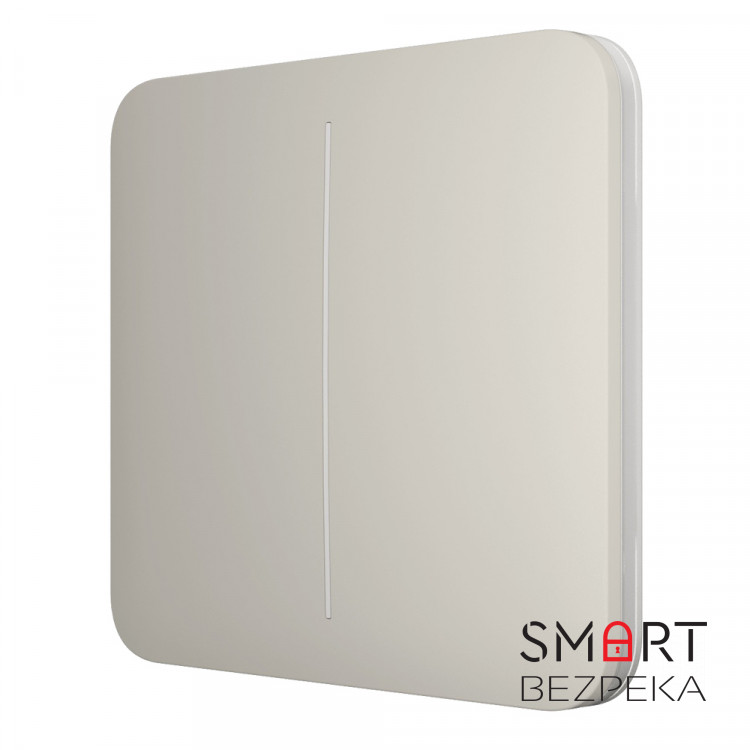 Кнопка Ajax SoloButton (2-gang) oyster для двоклавішного вимикача