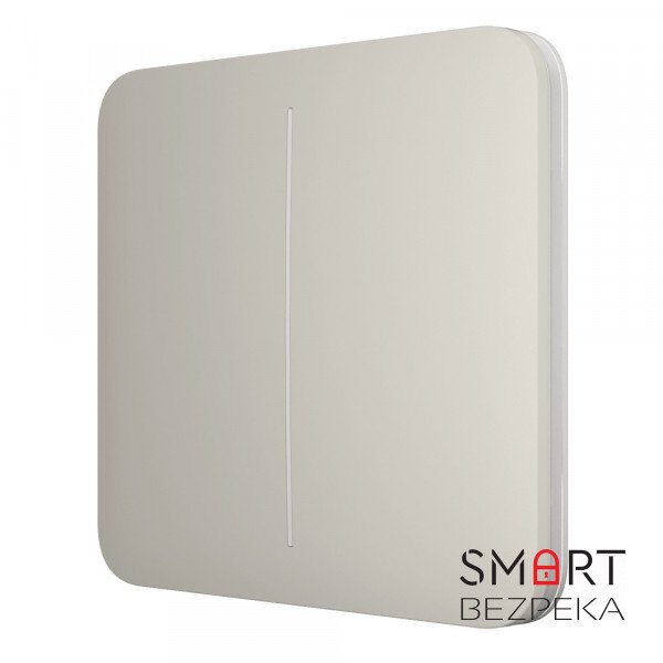 Кнопка Ajax SoloButton (2-gang) oyster для двоклавішного вимикача