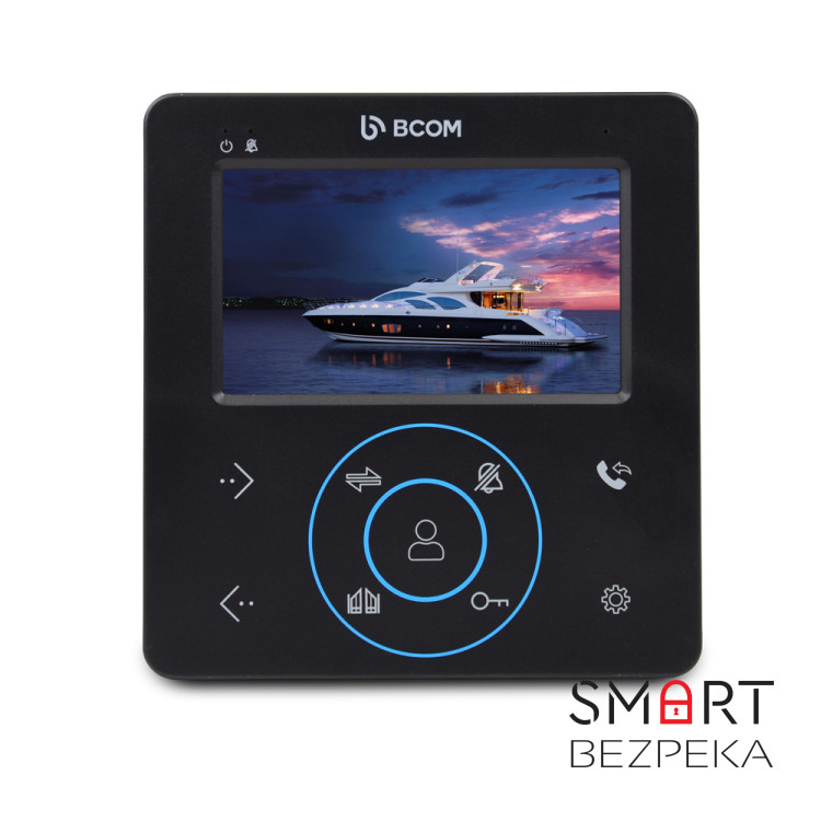 Комплект відеодомофона BCOM BD-480 Black Kit: відеодомофон 4" і відеопанель
