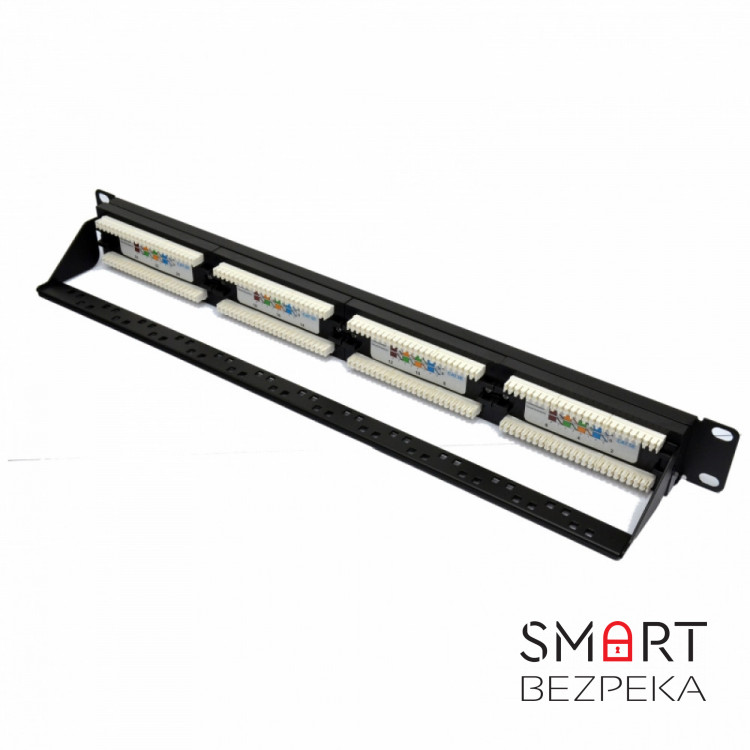 Патч-панель CMS 19" 24хRJ-45 UTP, кат. 5e з організатором кабелю
