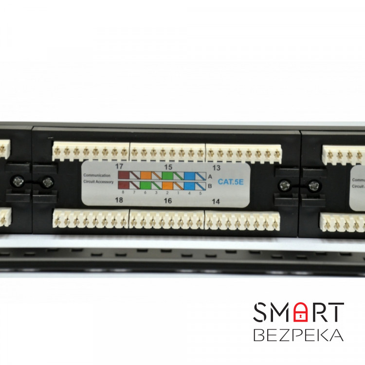 Патч-панель CMS 19" 24хRJ-45 UTP, кат. 5e з організатором кабелю