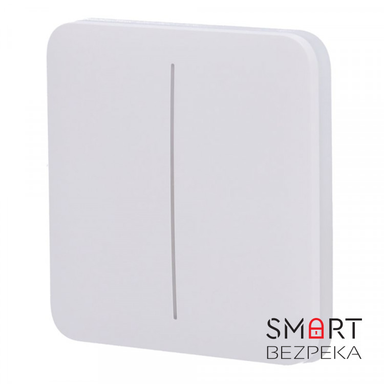 Кнопка Ajax SoloButton (2-gang) white для двоклавішного вимикача