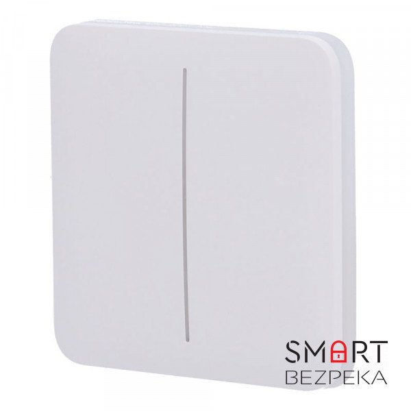 Кнопка Ajax SoloButton (2-gang) white для двоклавішного вимикача