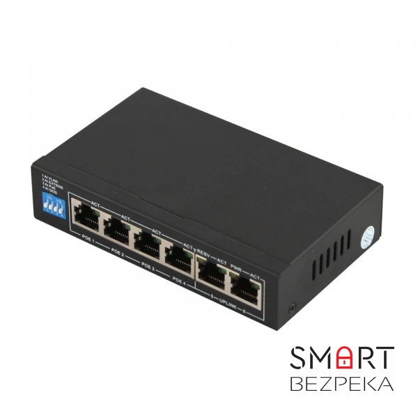 PoE-комутатор FoxGate S6004G-G2-AI POE Watchdog 6-портовий некерований
