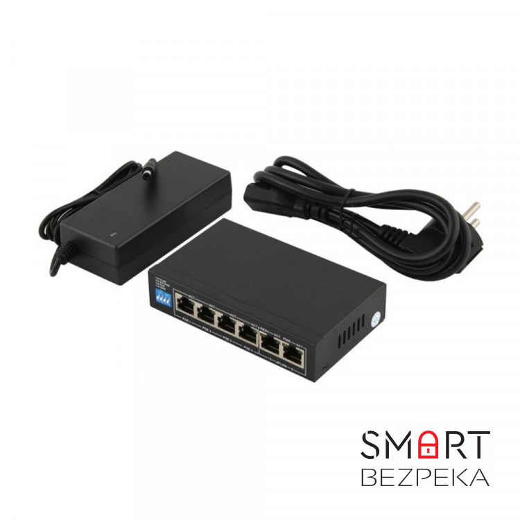 PoE-коммутатор FoxGate S6004G-G2-AI POE Watchdog 6-портовый неуправляемый