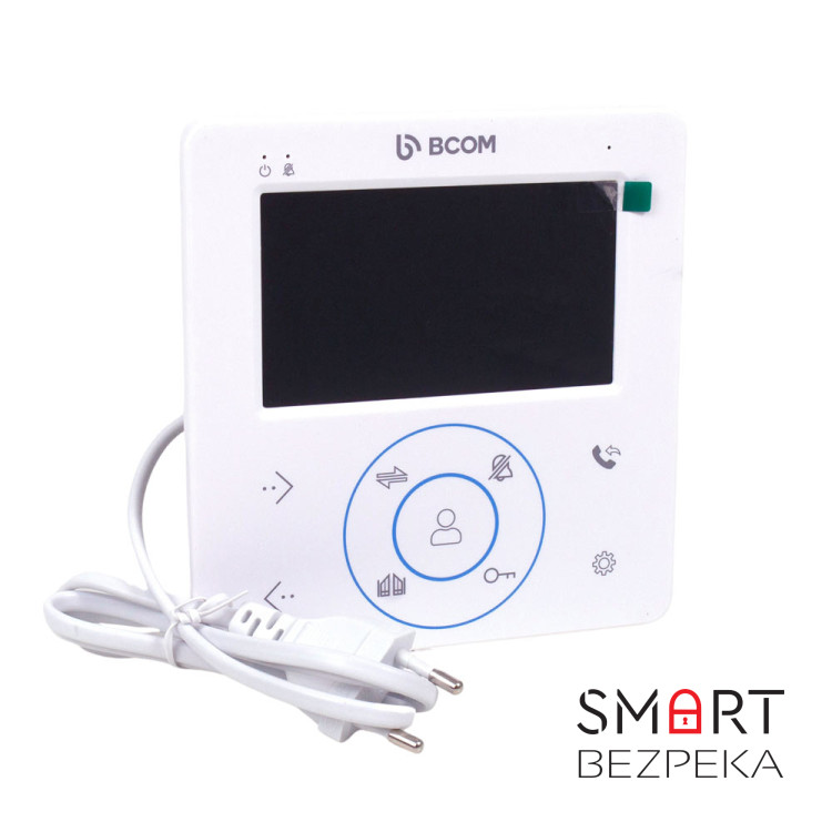 Комплект відеодомофона BCOM BD-480 White Kit: відеодомофон 4" і відеопанель