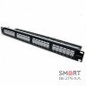Патч-панель CMS 19" 24xRJ-45 UTP, кат. 6a з організатором кабелю і пластиковими шторками
