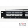 Патч-панель CMS 19" 24xRJ-45 UTP, кат. 6a з організатором кабелю і пластиковими шторками